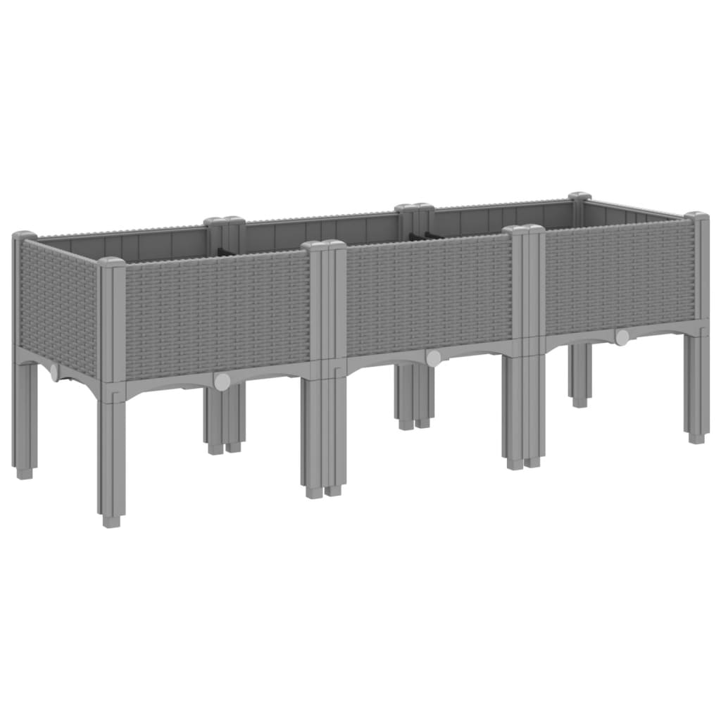 Ζαρντινιέρα Κήπου με Πόδια Αν. Γκρι 120x40x42 εκ Πολυπροπυλένιο