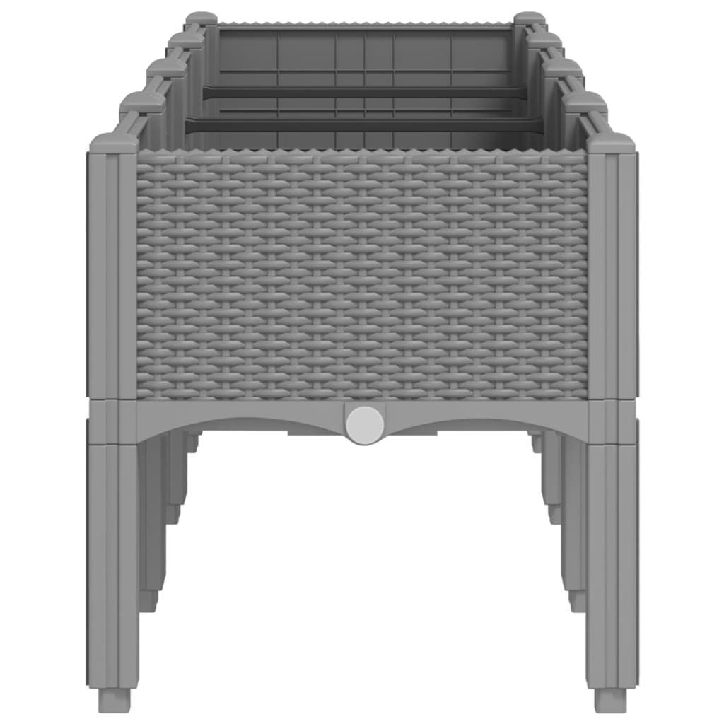 Ζαρντινιέρα Κήπου με Πόδια Αν. Γκρι 160x40x42 εκ Πολυπροπυλένιο