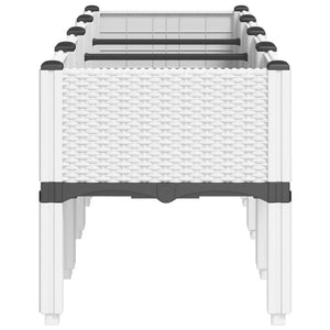 Ζαρντινιέρα Κήπου με Πόδια Λευκή 160x40x42 εκ. Πολυπροπυλένιο