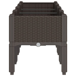 Ζαρντινιέρα Κήπου με Πόδια Καφέ 160x40x42 εκ. Πολυπροπυλένιο