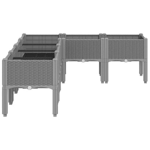 Ζαρντινιέρα Κήπου με Πόδια Αν. Γκρι 160x120x42 εκ. Πολυπροπ.