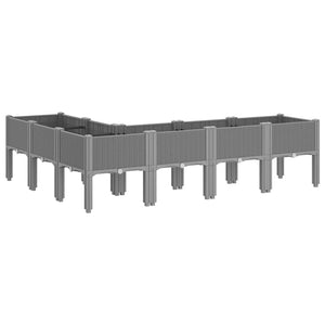 Ζαρντινιέρα Κήπου με Πόδια Αν. Γκρι 160x120x42 εκ. Πολυπροπ.