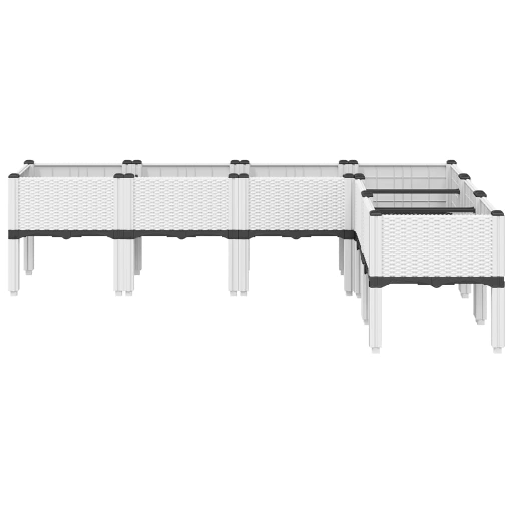 Ζαρντινιέρα Κήπου με Πόδια Λευκή 160x120x42 εκ. Πολυπροπυλένιο