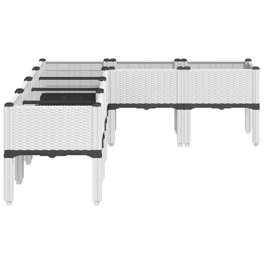 Ζαρντινιέρα Κήπου με Πόδια Λευκή 160x120x42 εκ. Πολυπροπυλένιο
