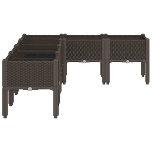 Ζαρντινιέρα Κήπου με Πόδια Καφέ 160x120x42 εκ. Πολυπροπυλένιο - Pakobazaar