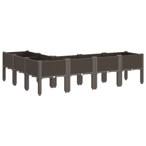 Ζαρντινιέρα Κήπου με Πόδια Καφέ 160x120x42 εκ. Πολυπροπυλένιο - Pakobazaar