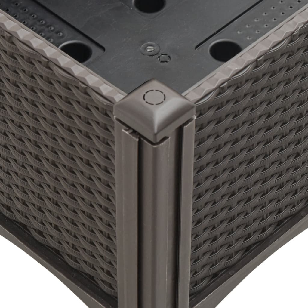 Ζαρντινιέρα Κήπου με Πόδια Καφέ 160x120x42 εκ. Πολυπροπυλένιο