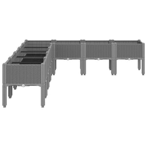 Ζαρντινιέρα Κήπου με Πόδια Αν. Γκρι 200x160x42 εκ. Πολυπροπ. - Pakobazaar