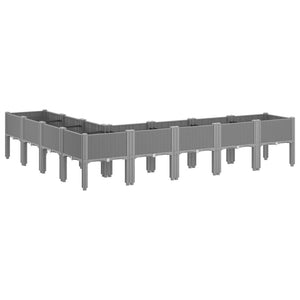 Ζαρντινιέρα Κήπου με Πόδια Αν. Γκρι 200x160x42 εκ. Πολυπροπ. - Pakobazaar