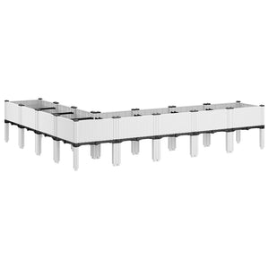 Ζαρντινιέρα Κήπου με Πόδια Λευκή 200x160x42 εκ. Πολυπροπυλένιο