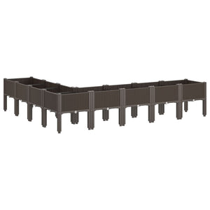 Ζαρντινιέρα Κήπου με Πόδια Καφέ 200x160x42 εκ. Πολυπροπυλένιο - Pakobazaar