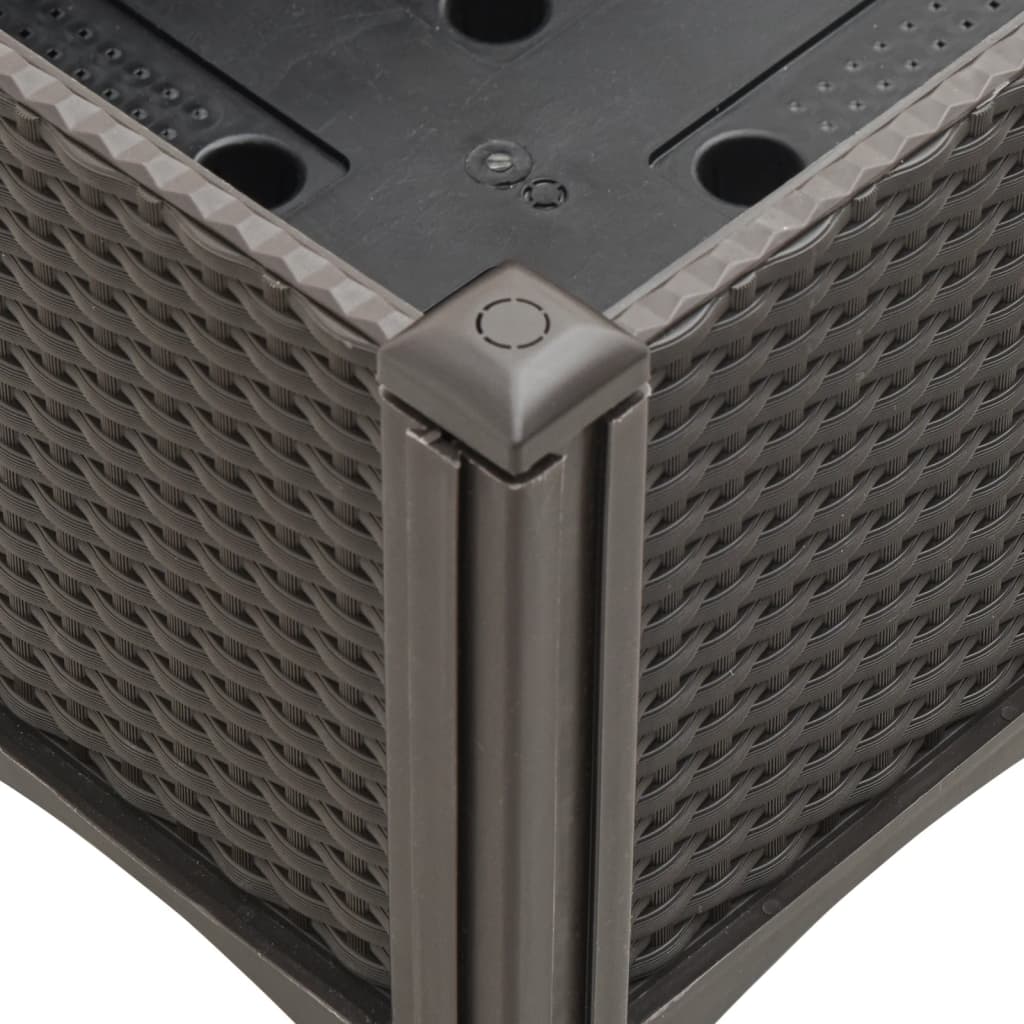 Ζαρντινιέρα Κήπου με Πόδια Καφέ 200x160x42 εκ. Πολυπροπυλένιο