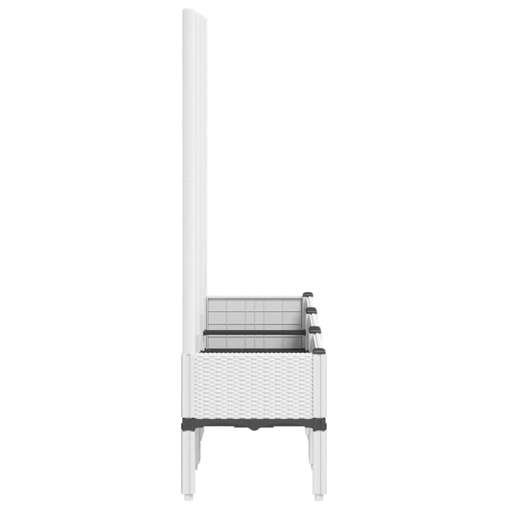 Ζαρντινιέρα Κήπου με Καφασωτό Λευκή 120x40x142 εκ. Πολυπροπ.