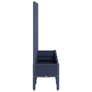Ζαρντινιέρα Κήπου με Καφασωτό Μπλε Γκρι 160x40x142 εκ. από PP
