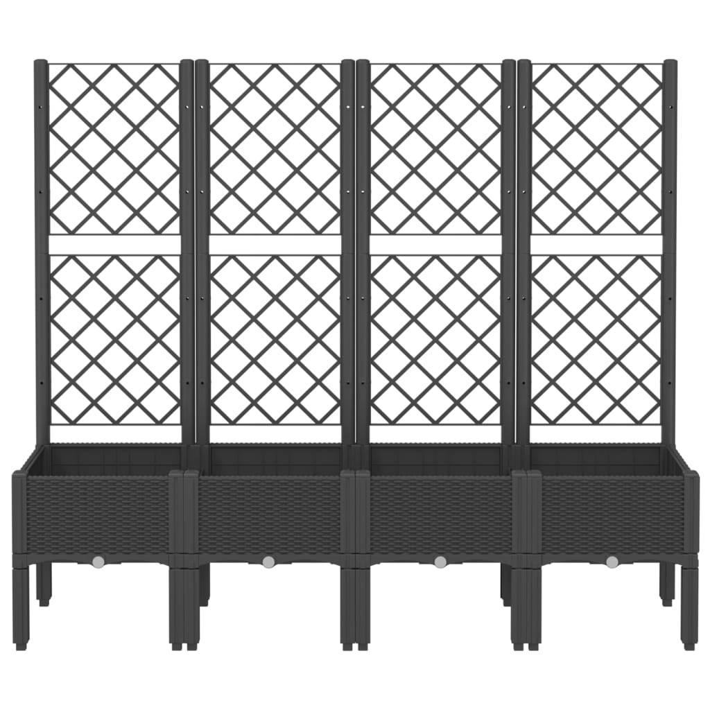 Ζαρντινιέρα Κήπου με Καφασωτό Μαύρο 160 x 40 x 142 εκ. από PP