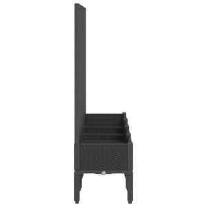 Ζαρντινιέρα Κήπου με Καφασωτό Μαύρο 160 x 40 x 142 εκ. από PP