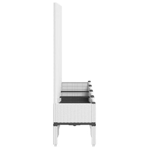 Ζαρντινιέρα Κήπου με Καφασωτό Λευκή 160x40x142 εκ. Πολυπροπ. - Pakobazaar