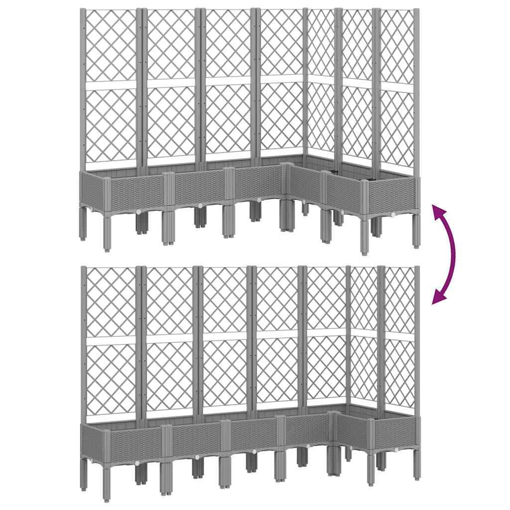 Ζαρντινιέρα Κήπου με Καφασωτό Ανοιχτό Γκρι 160x120x142 εκ. PP