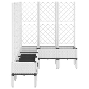 Ζαρντινιέρα Κήπου με Καφασωτό Λευκή 160x160x142 εκ. Πολυπροπ.