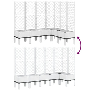 Ζαρντινιέρα Κήπου με Καφασωτό Λευκή 160x160x142 εκ. Πολυπροπ.