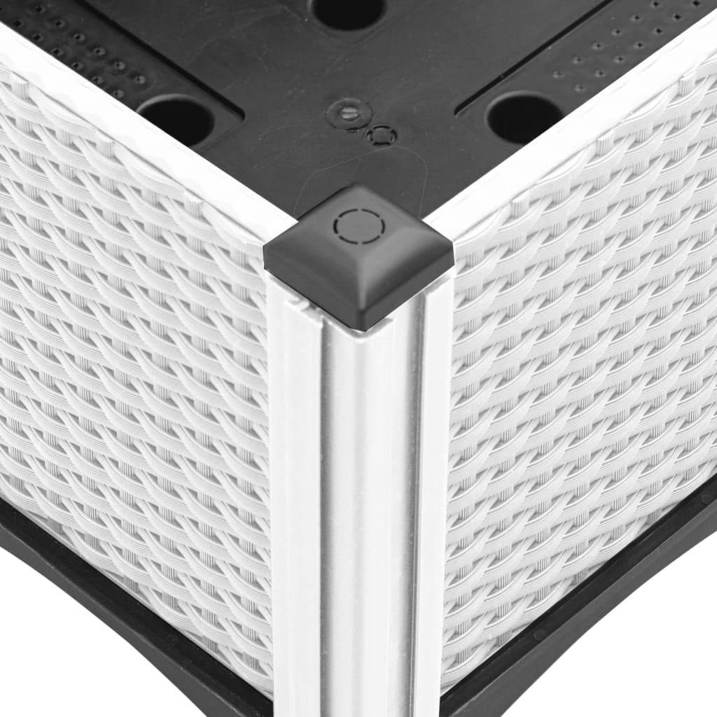 Ζαρντινιέρα Κήπου με Καφασωτό Λευκή 160x160x142 εκ. Πολυπροπ.