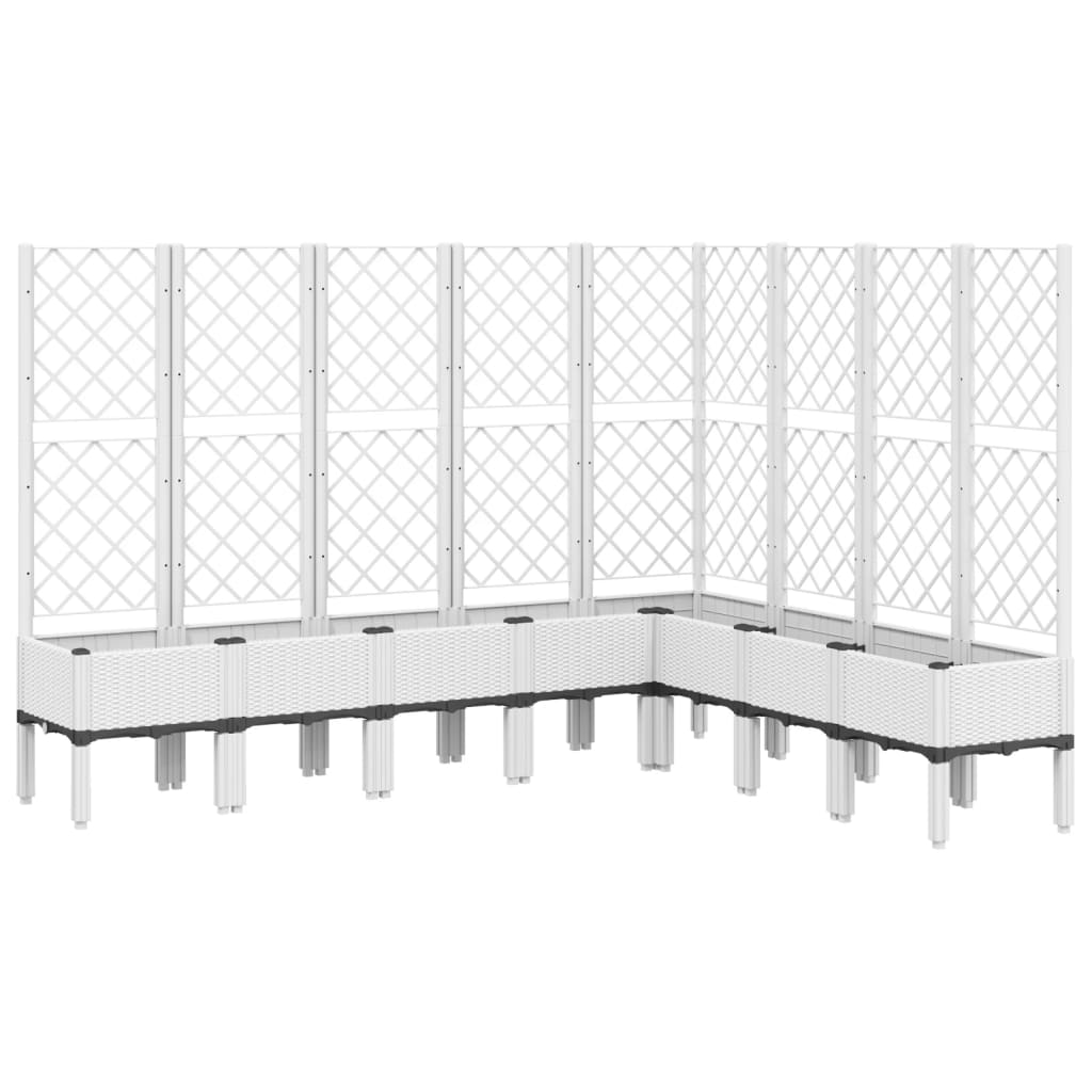 Ζαρντινιέρα Κήπου με Καφασωτό Λευκή 200x160x142 εκ. Πολυπροπ.
