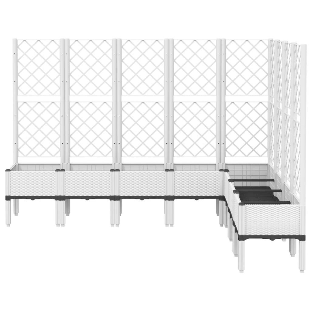 Ζαρντινιέρα Κήπου με Καφασωτό Λευκή 200x160x142 εκ. Πολυπροπ.