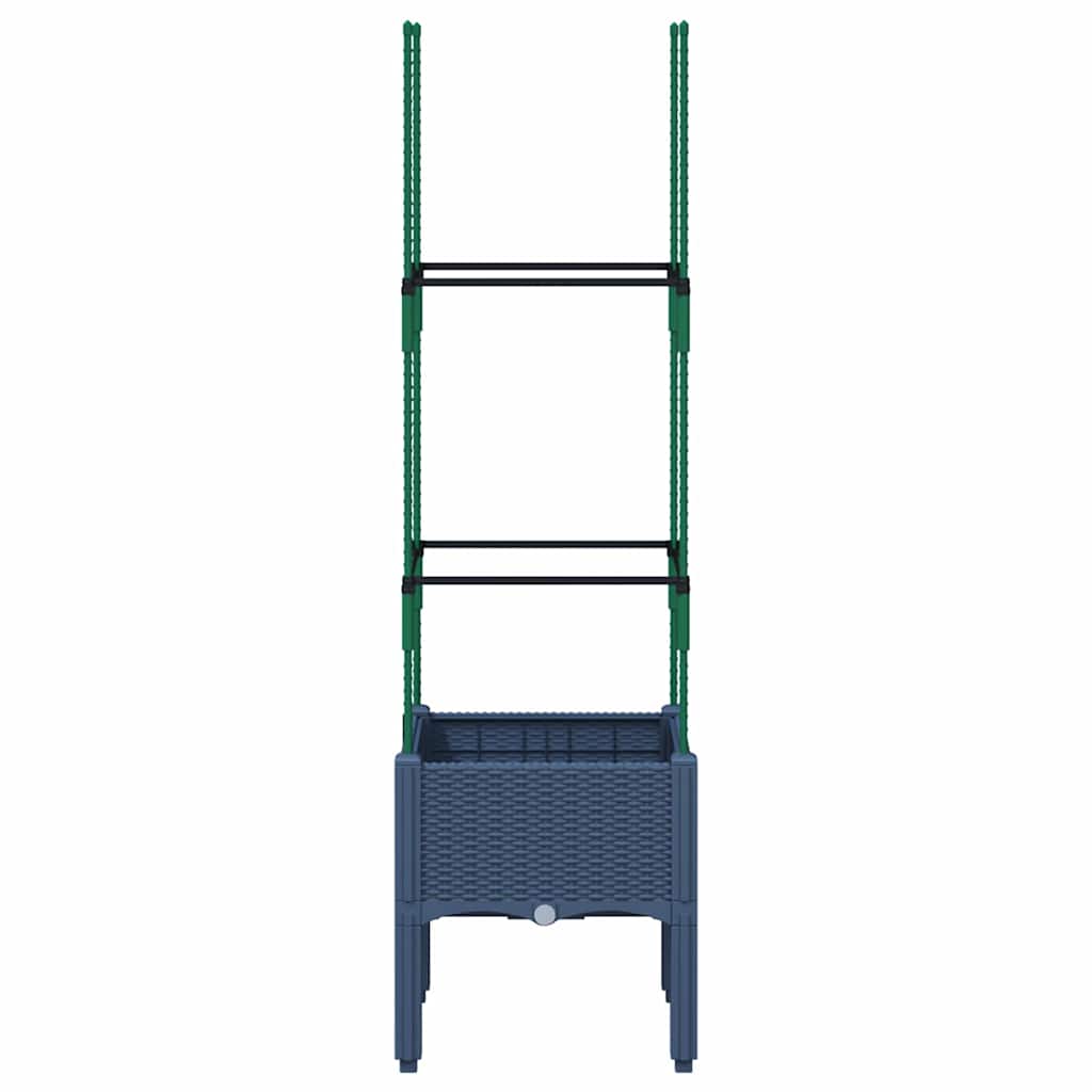 Ζαρντινιέρα Κήπου με Καφασωτό Μπλε Γκρι 40x40x142,5 εκ. από PP