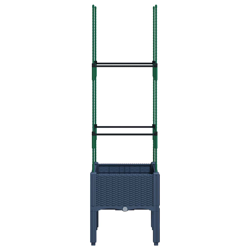 Ζαρντινιέρα Κήπου με Καφασωτό Μπλε Γκρι 40x40x142,5 εκ. από PP