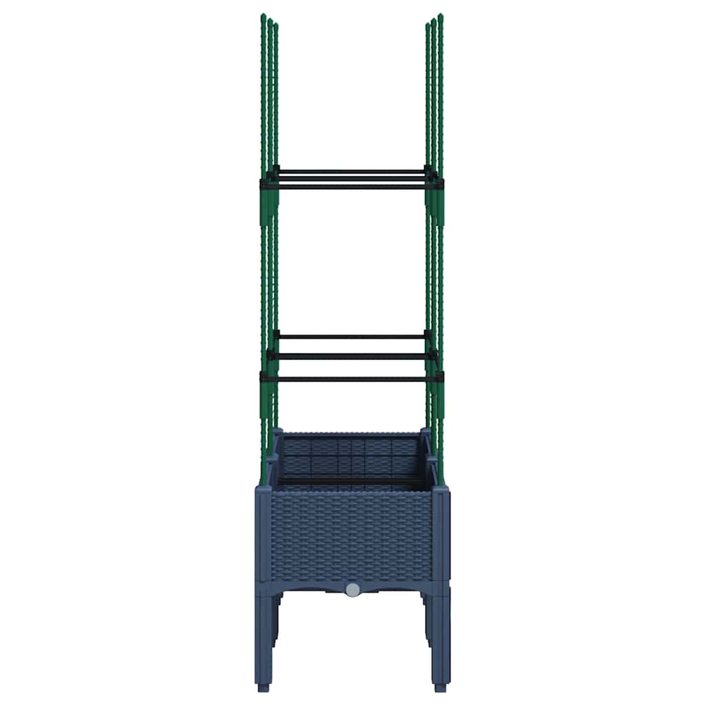 Ζαρντινιέρα Κήπου με Καφασωτό Μπλε Γκρι 80x40x142,5 εκ. από PP