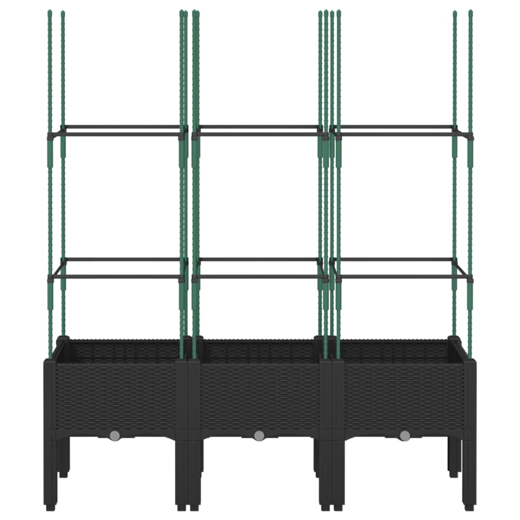 Ζαρντινιέρα Κήπου με Καφασωτό Μαύρο 120 x 40 x 142,5 εκ. από PP