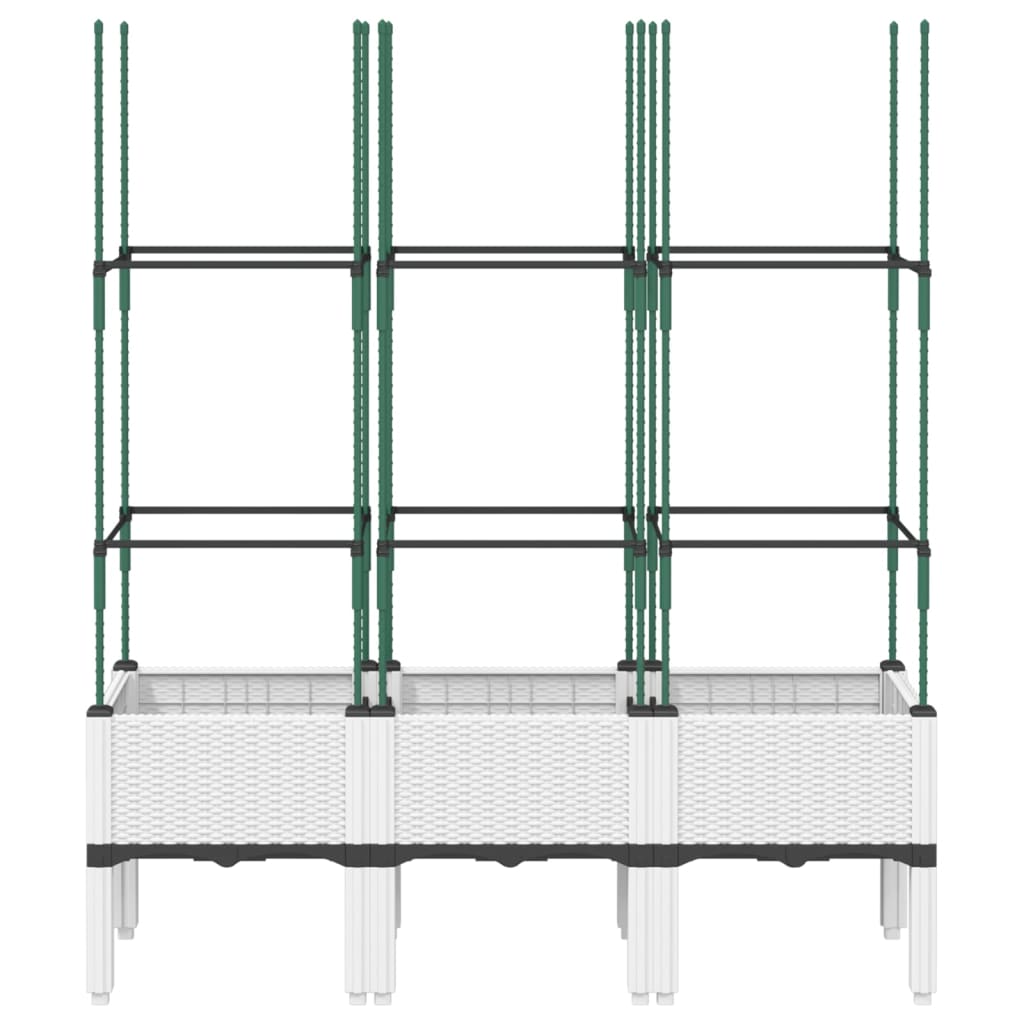 Ζαρντινιέρα Κήπου με Καφασωτό Λευκή 120x40x142,5 εκ. από PP