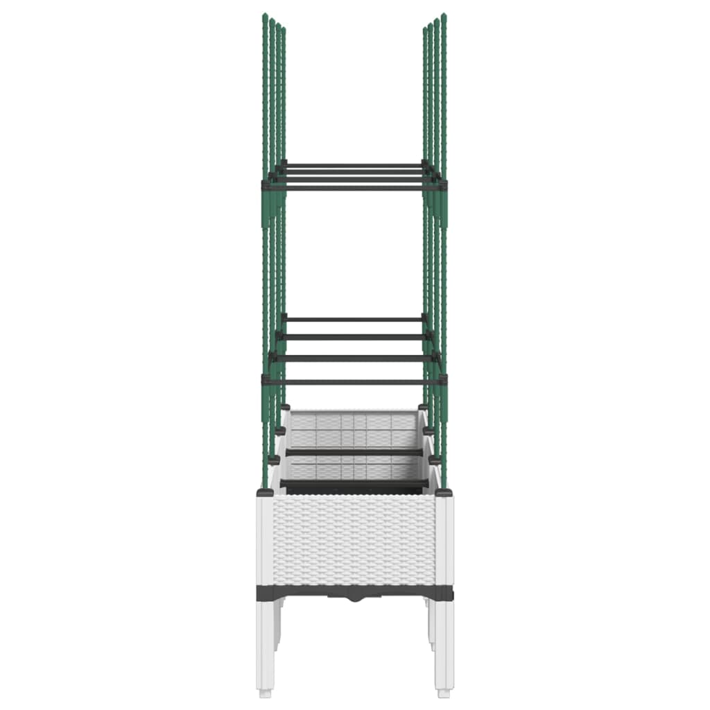 Ζαρντινιέρα Κήπου με Καφασωτό Λευκή 120x40x142,5 εκ. από PP