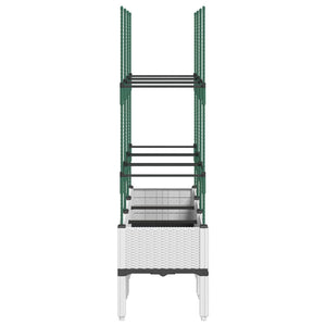 Ζαρντινιέρα Κήπου με Καφασωτό Λευκή 120x40x142,5 εκ. από PP