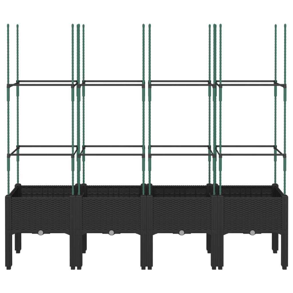 Ζαρντινιέρα Κήπου με Καφασωτό Μαύρο 160 x 40 x 142,5 εκ. από PP