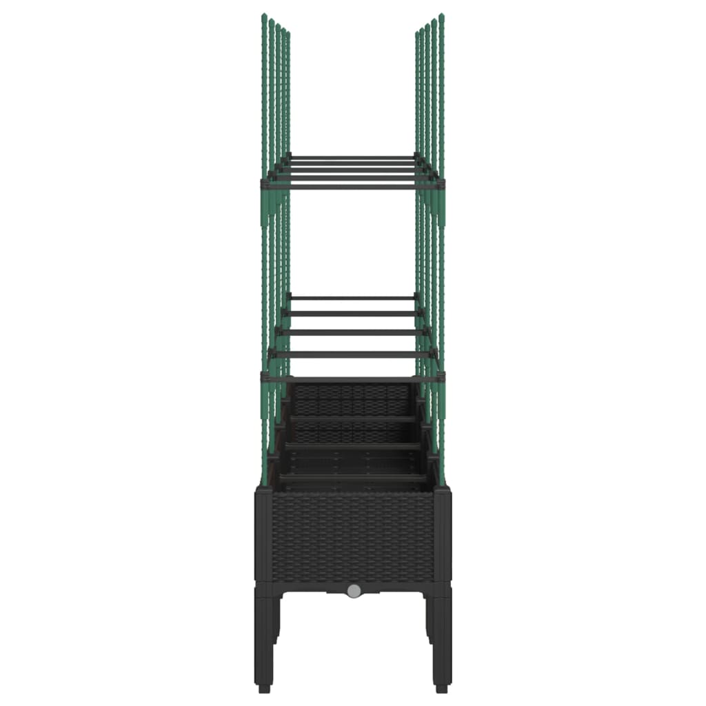 Ζαρντινιέρα Κήπου με Καφασωτό Μαύρο 160 x 40 x 142,5 εκ. από PP