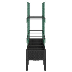 Ζαρντινιέρα Κήπου με Καφασωτό Μαύρο 160 x 40 x 142,5 εκ. από PP
