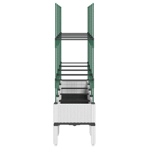 Ζαρντινιέρα Κήπου με Καφασωτό Λευκή 160x40x142,5 εκ. από PP