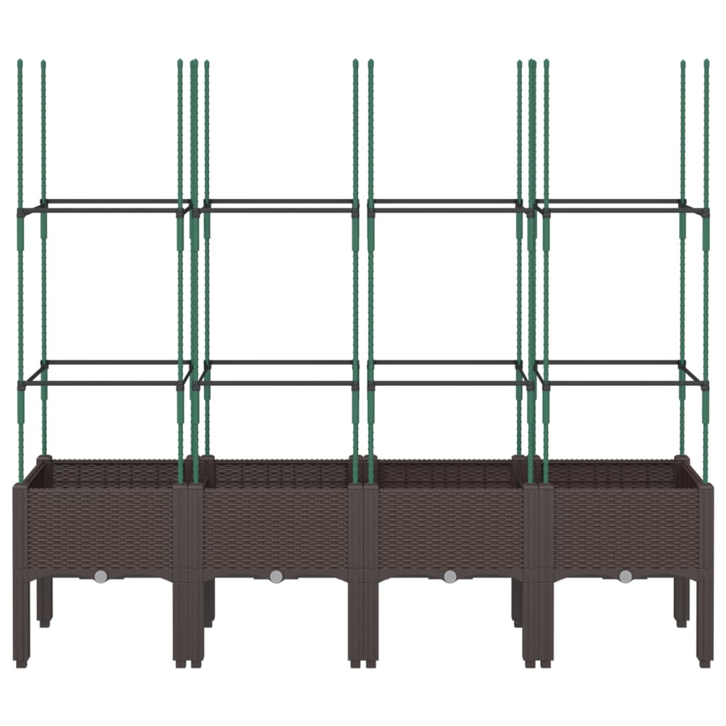 Ζαρντινιέρα Κήπου με Καφασωτό Καφέ 160 x 40 x 142,5 εκ. από PP