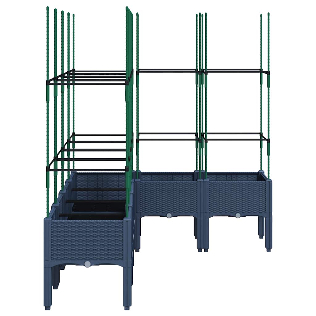 Ζαρντινιέρα Κήπου με Καφασωτό Μπλε Γκρι 160x120x142,5 εκ. από PP