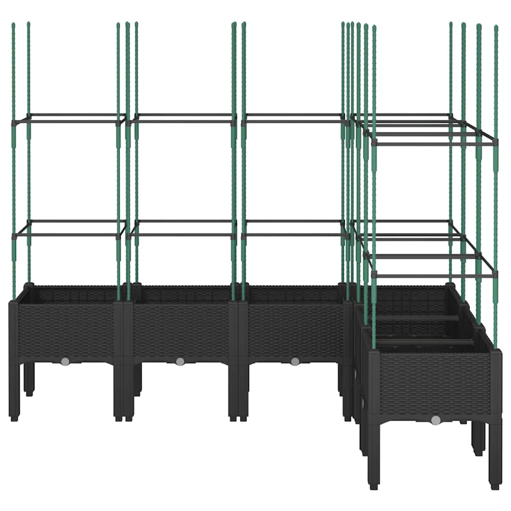 Ζαρντινιέρα Κήπου με Καφασωτό Μαύρο 160 x 120 x 142,5εκ. από PP