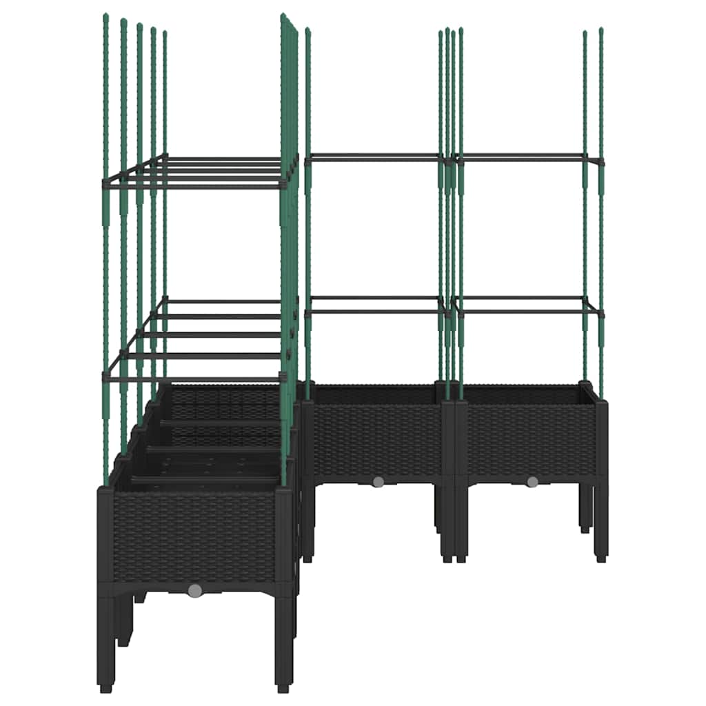 Ζαρντινιέρα Κήπου με Καφασωτό Μαύρο 160 x 120 x 142,5εκ. από PP