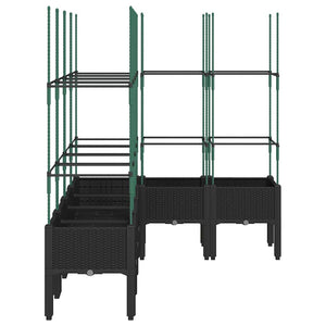Ζαρντινιέρα Κήπου με Καφασωτό Μαύρο 160 x 120 x 142,5εκ. από PP