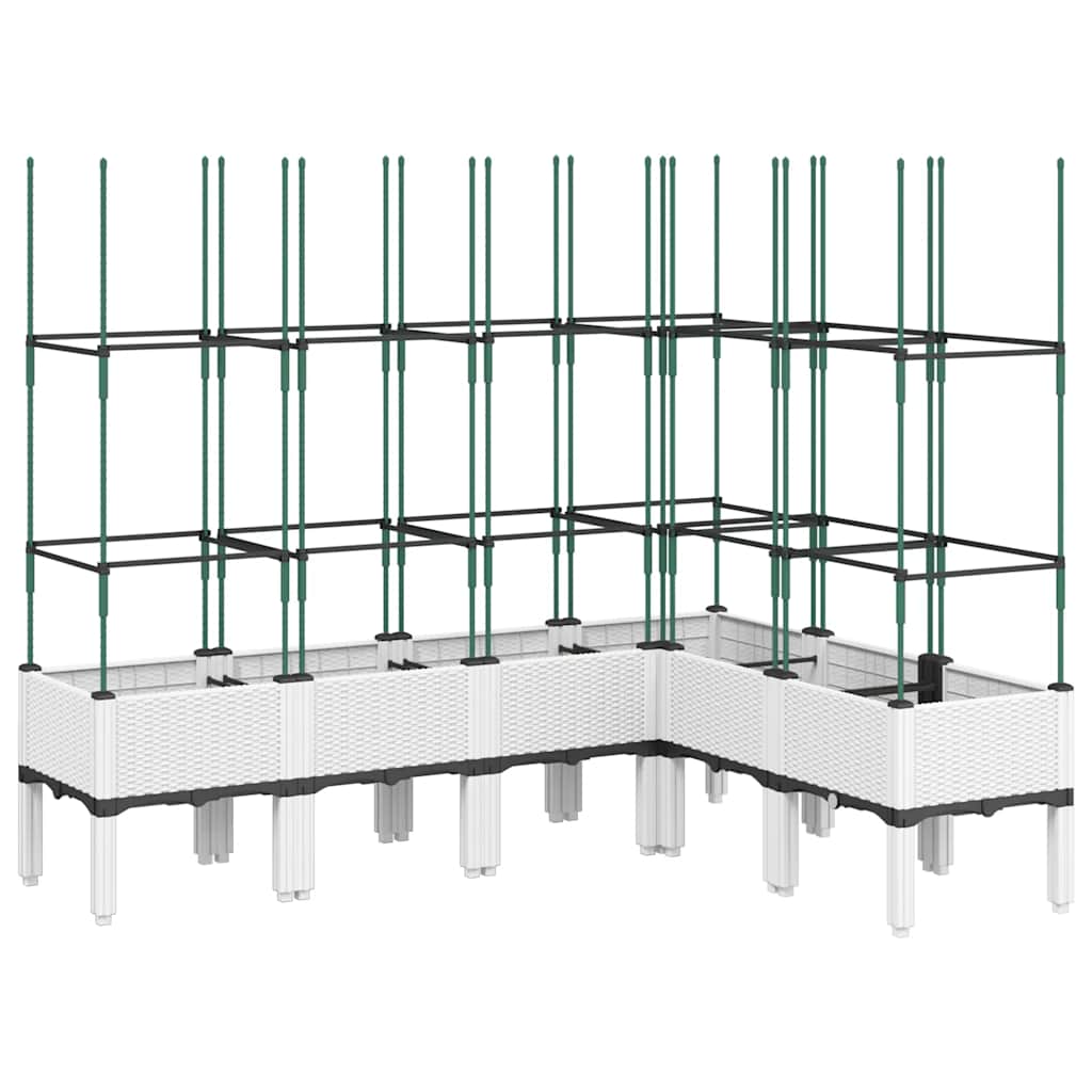 Ζαρντινιέρα Κήπου με Καφασωτό Λευκή 160x120x142,5 εκ. από PP