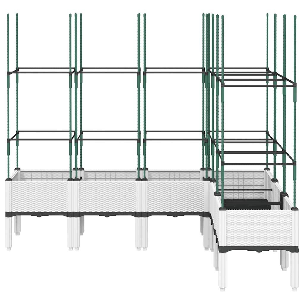 Ζαρντινιέρα Κήπου με Καφασωτό Λευκή 160x120x142,5 εκ. από PP