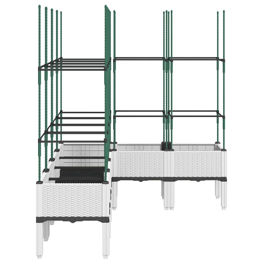 Ζαρντινιέρα Κήπου με Καφασωτό Λευκή 160x120x142,5 εκ. από PP