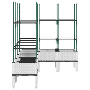 Ζαρντινιέρα Κήπου με Καφασωτό Λευκή 160x120x142,5 εκ. από PP
