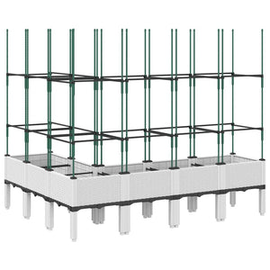 Ζαρντινιέρα Κήπου με Καφασωτό Λευκή 160x120x142,5 εκ. από PP