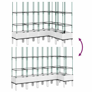 Ζαρντινιέρα Κήπου με Καφασωτό Λευκή 160x120x142,5 εκ. από PP