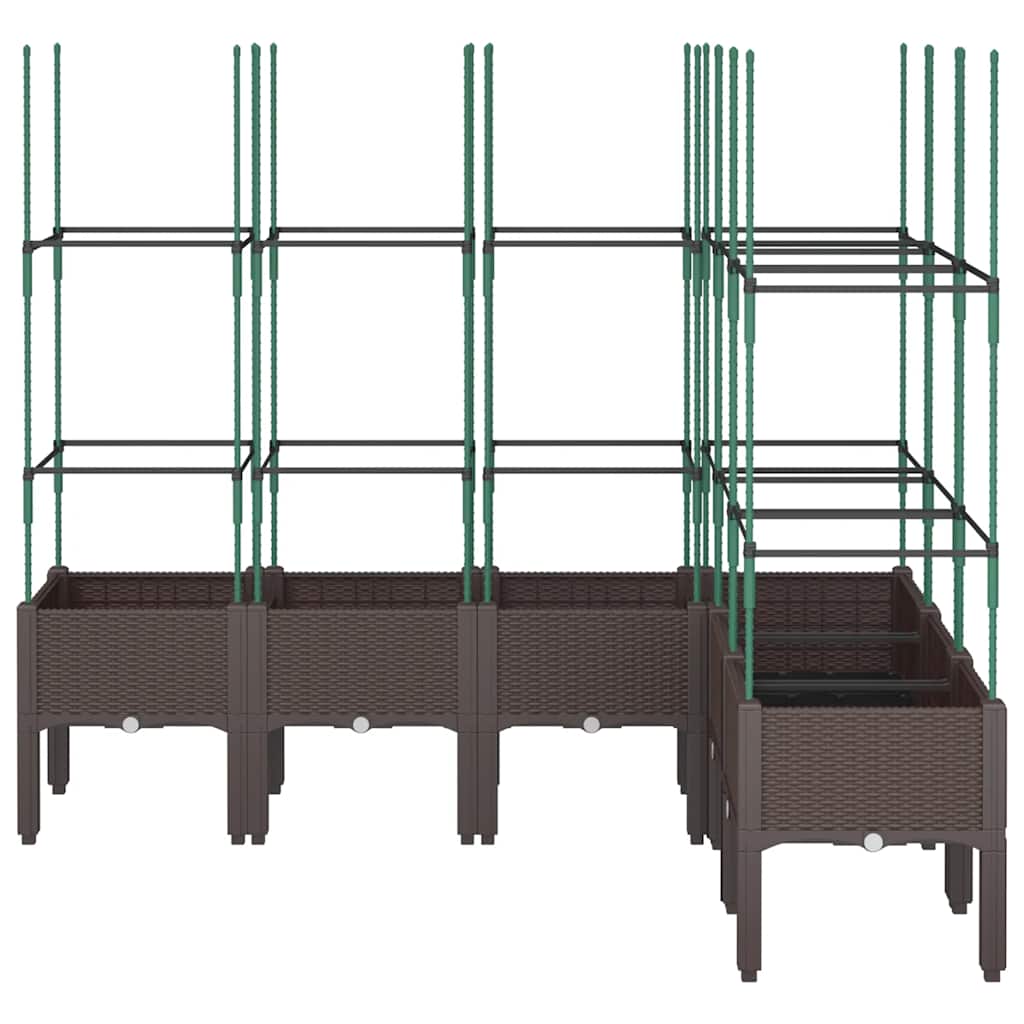 Ζαρντινιέρα Κήπου με Καφασωτό Καφέ 160 x 120 x 142,5 εκ. από PP